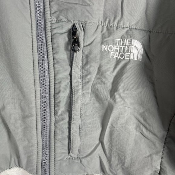 The North Face Denali Womens Jacket Size Medium White Gray Full Zip Fleece - Picture 2 of 15